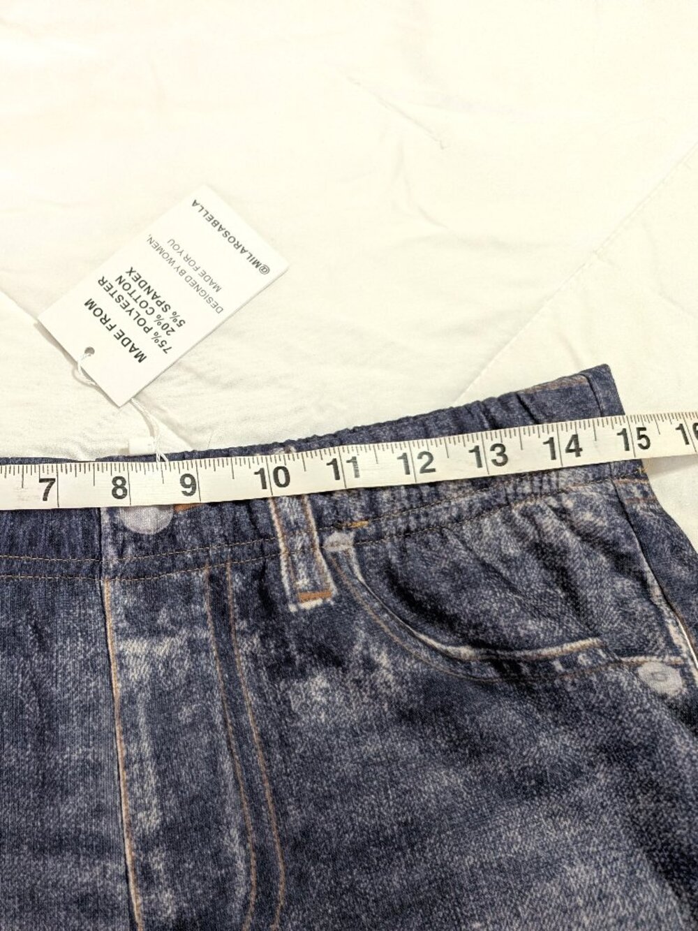 Mila Rosabella Dark Blue Wide Leg Knit Denim-Effect Pants Large Sweatpant Jeans - Picture 11 of 14